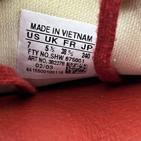 Adidas Italia Vintage Shoes Women Size 7 Red White Gum Leather Trainer Sneakers - Picture 8 of 8